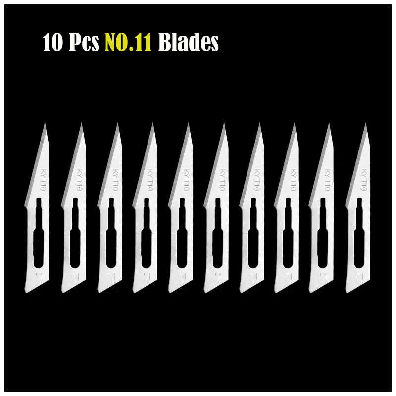 Stainless Steel Fast‑Open Scalpel Mini Bottle Opener Knife-ONLY 10 BLADES-12