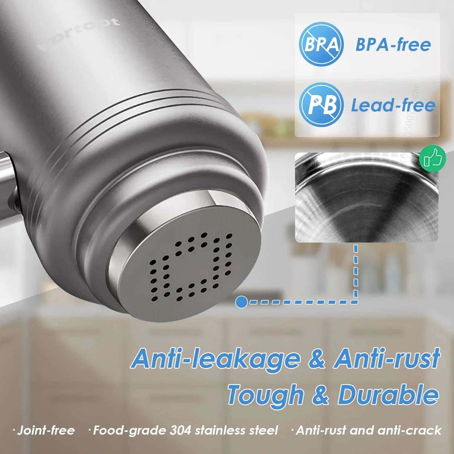 Stainless Steel Faucet Water Filter Purifier System, NSF Certified-Light Grey