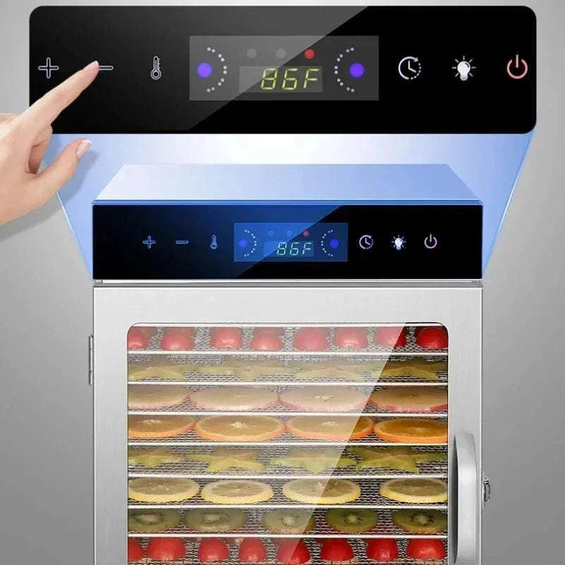Stainless Steel Food Dehydrator with 12 Layers and Touch Control-6 layers / US
