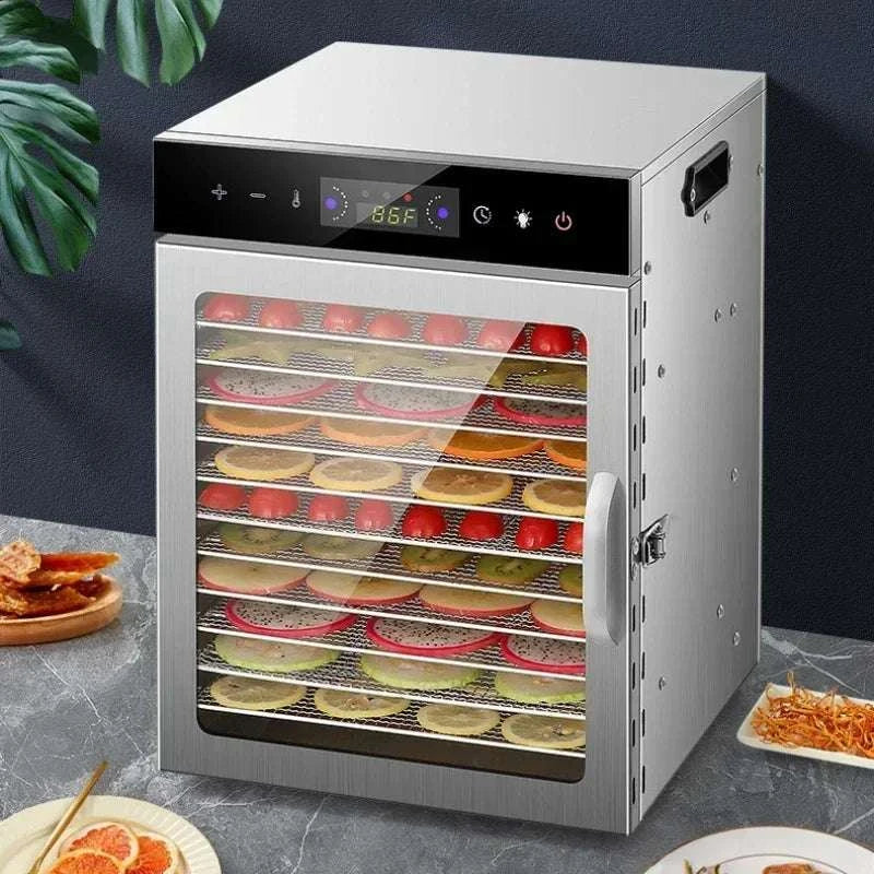 Stainless Steel Food Dehydrator with 12 Layers and Touch Control-6 layers / US