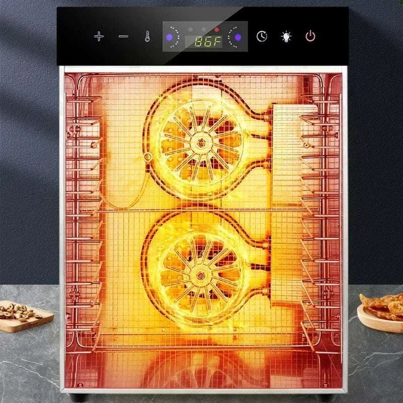Stainless Steel Food Dehydrator with 12 Layers and Touch Control-6 layers / US