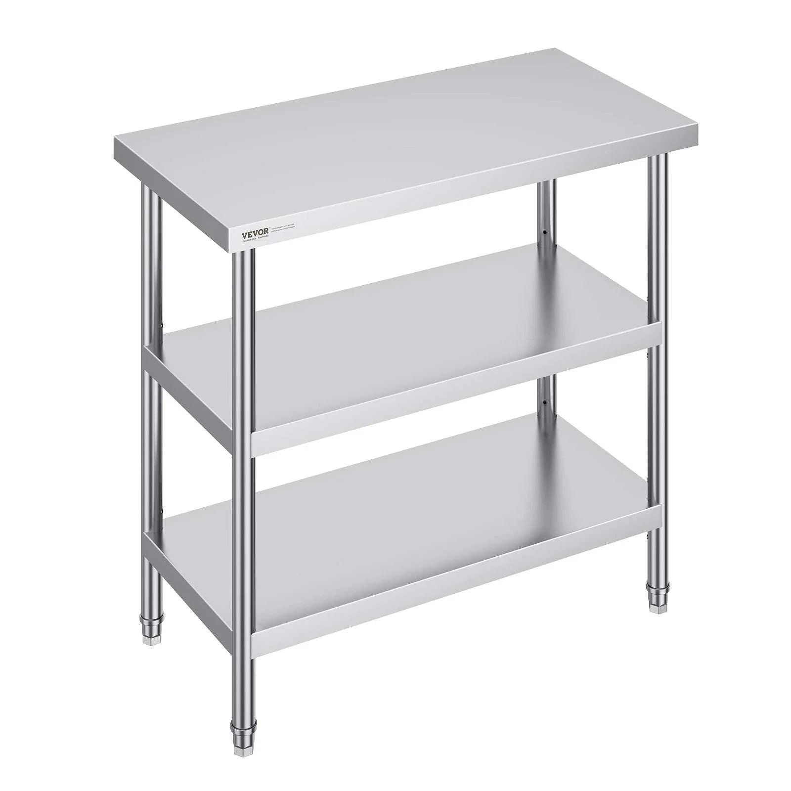 Stainless Steel Food Prep Table with Adjustable Shelves for Kitchen-14x24inch / United States