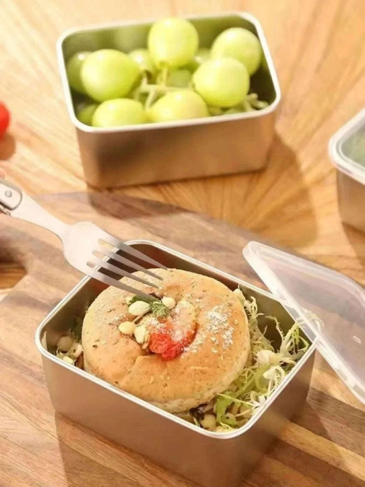 Stainless Steel Fresh-Keeping Box with Sealed Lid-3pcs