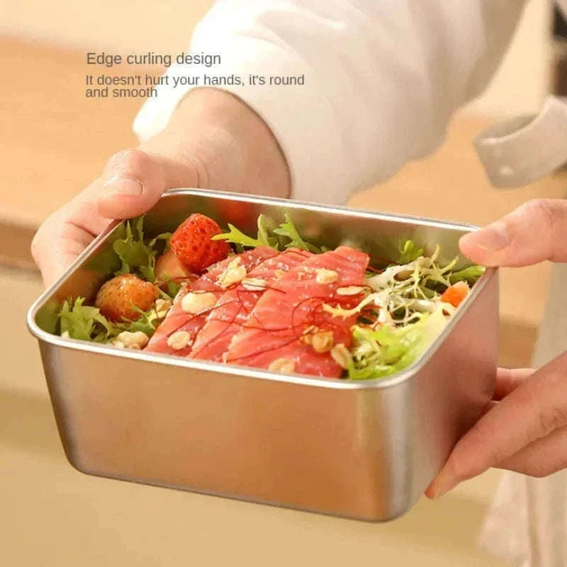 Stainless Steel Fresh-Keeping Box with Sealed Lid-3pcs