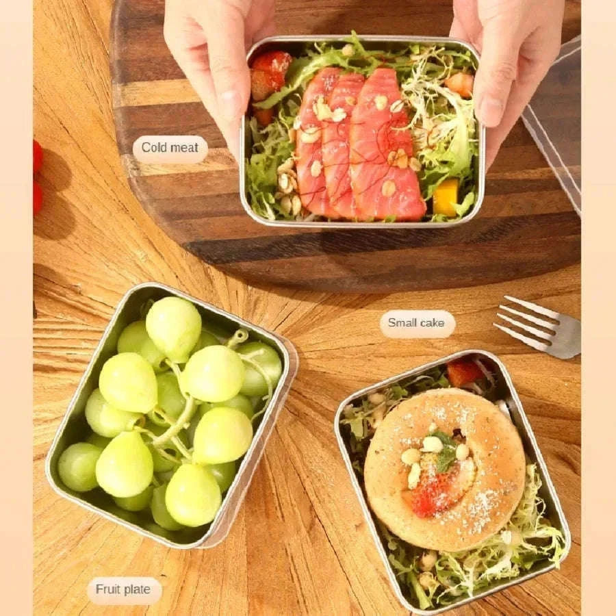 Stainless Steel Fresh-Keeping Box with Sealed Lid-3pcs