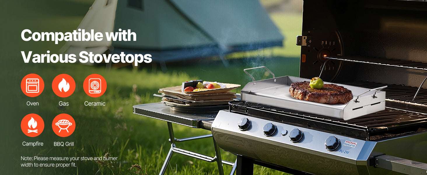 Stainless Steel Grill Griddle Plate Flat Top for BBQ & Camping-25x16 inch / spain