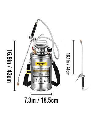 Stainless Steel Hand Pump Sprayer 4–12L Garden & Cleaning Tool-8L 2Gal / CZECH REPUBLIC
