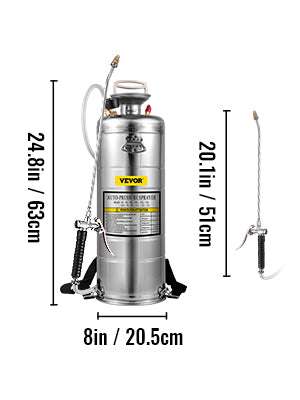 Stainless Steel Hand Pump Sprayer 4–12L Garden & Cleaning Tool-8L 2Gal / CZECH REPUBLIC