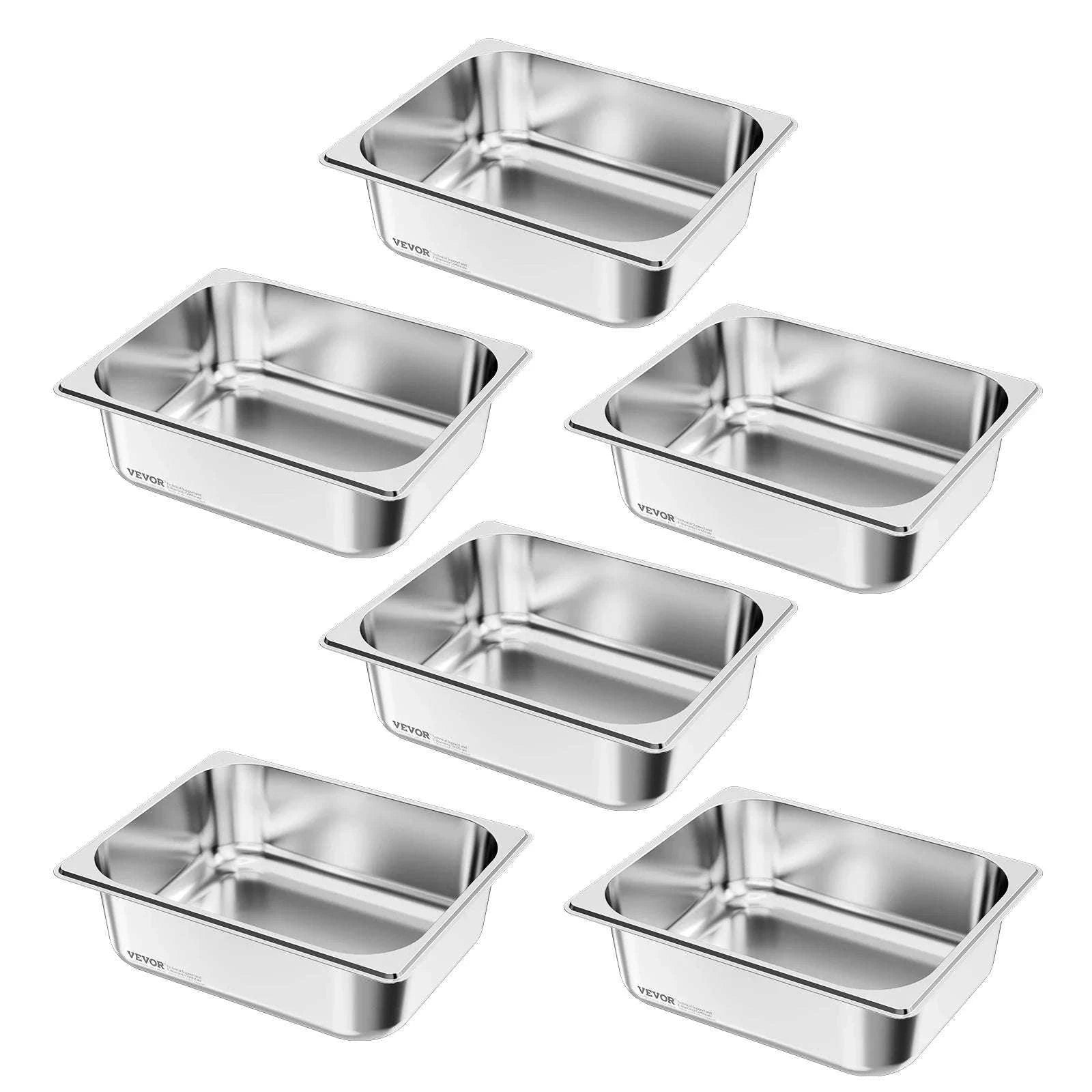 Stainless Steel Hotel Pan 1/2 Size 2.5-Inch Deep 4-Pack-6inch 2pcs / spain
