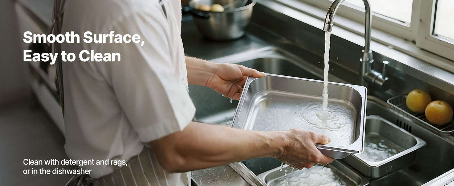 Stainless Steel Hotel Pan 1/2 Size 2.5-Inch Deep 4-Pack-6inch 2pcs / spain