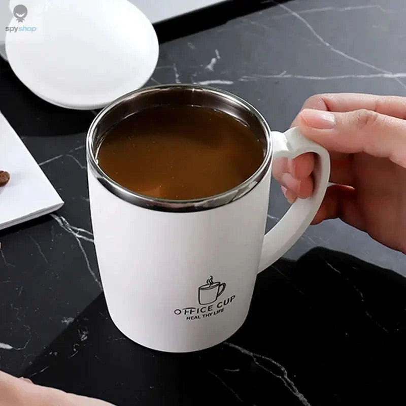 Stainless Steel Insulated Coffee Mug – 350ml Vacuum-Sealed Travel Cup with Handle-black / 350ml
