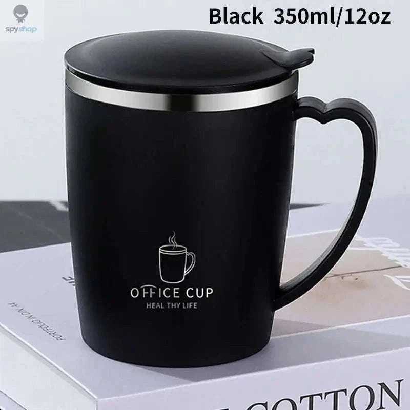 Stainless Steel Insulated Coffee Mug 350ml with Handle-black / 350ml
