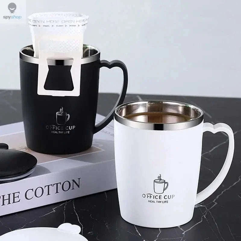 Stainless Steel Insulated Coffee Mug 350ml with Handle-black / 350ml