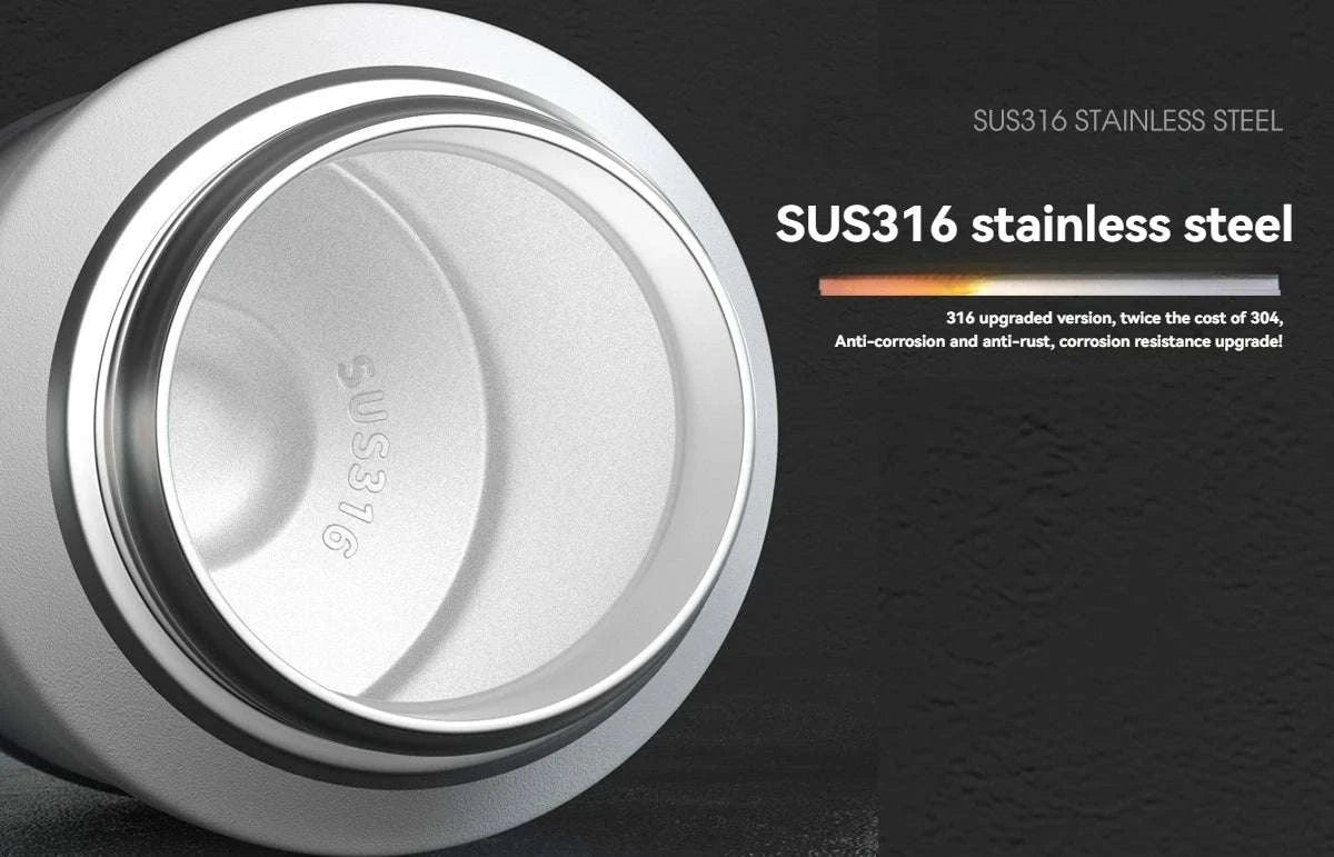 Stainless Steel Insulated Water Bottle with Straw and Handle-1500ML BLACK GRAY / 2.0L
