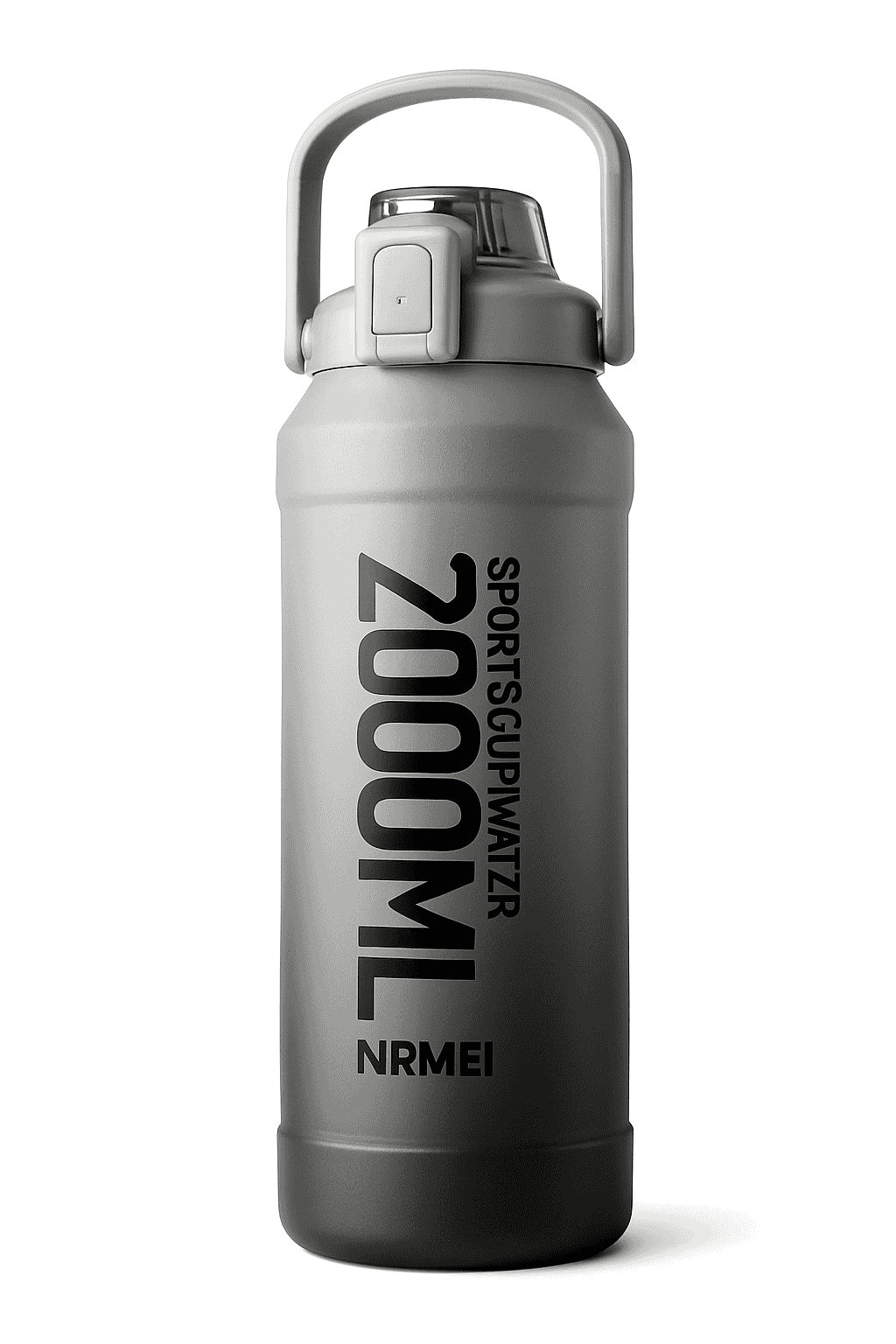 Stainless Steel Insulated Water Bottle with Straw and Handle-1500ML BLACK GRAY / 2.0L