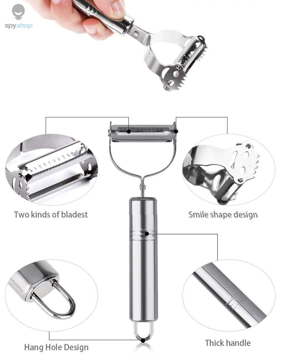 Stainless Steel Julienne Peeler for Fast, Clean Vegetable Prep-Default Title