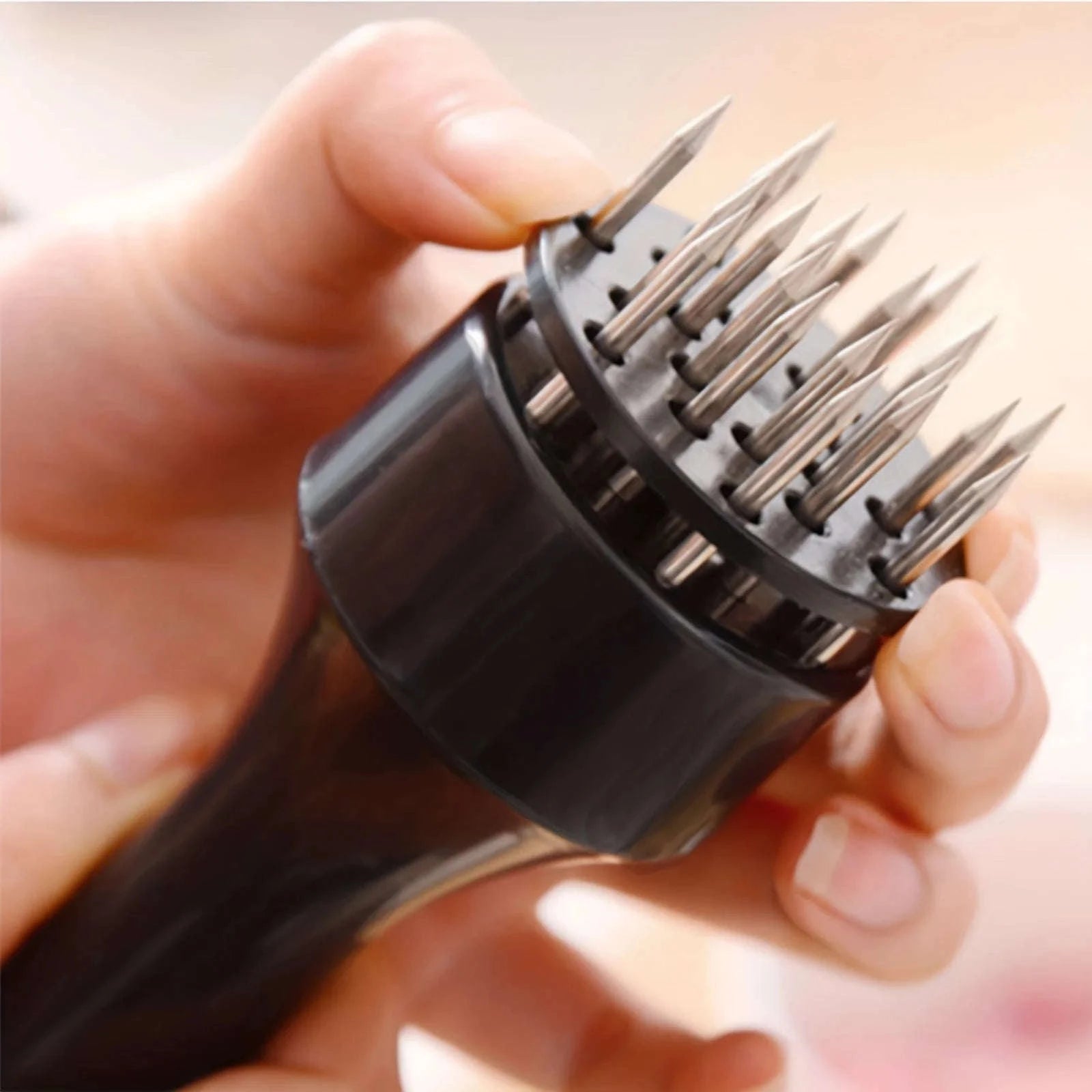 Stainless Steel Meat Tenderizer Hammer and Needle Tool-Black