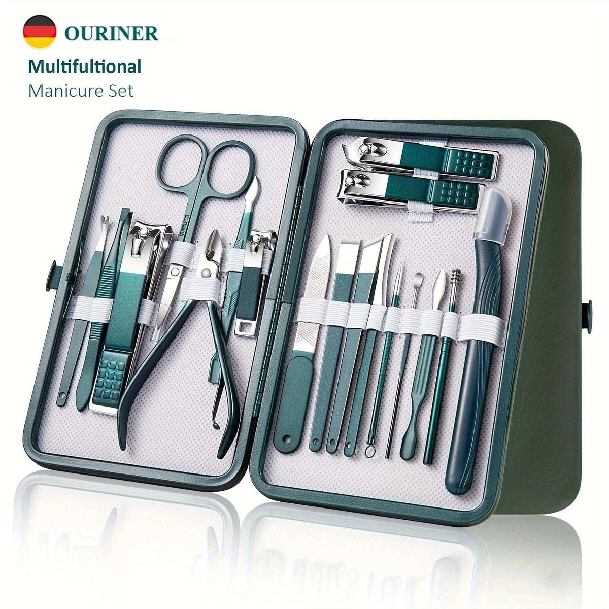 Stainless Steel Nail Kit for Manicures, Pedicures, and Grooming-SET086-18pcs set
