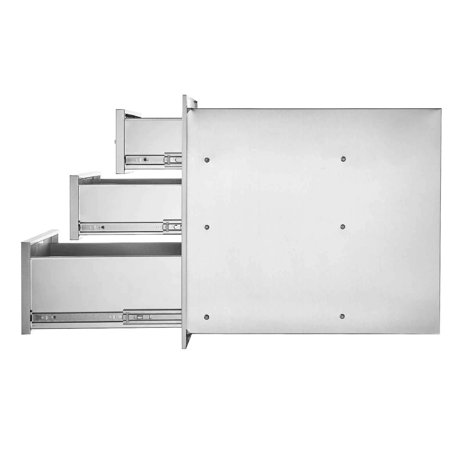 Stainless Steel Outdoor Kitchen Drawer with Handle, Triple Layer Storage-Canada