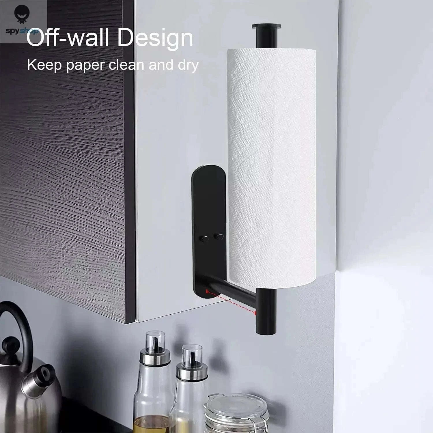 Stainless Steel Paper Towel Holder – Durable, Modern, Easy Installation-Black Paper Holder