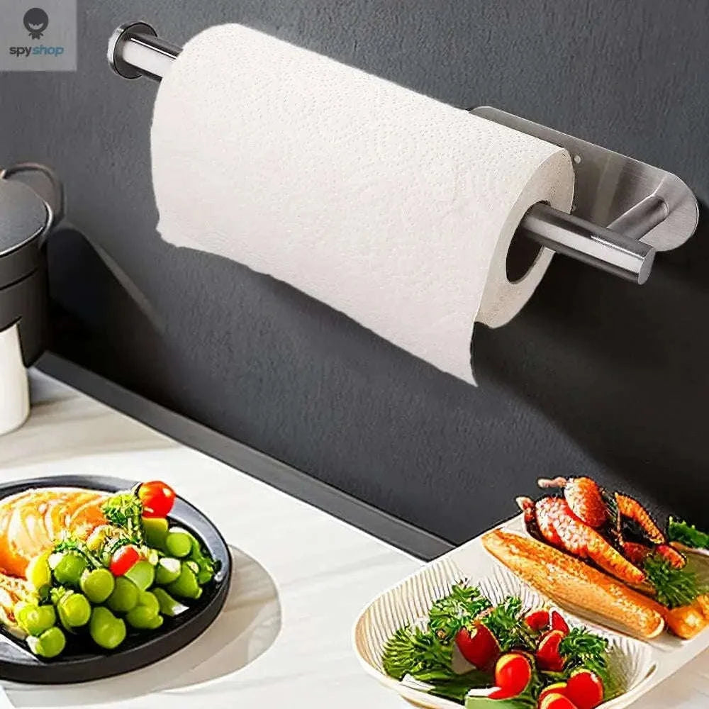 Stainless Steel Paper Towel Holder – Durable, Modern, Easy Installation-Black Paper Holder