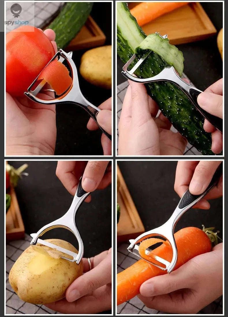 Stainless Steel Peeler – Multi‑Function Tool for Easy Food Prep-1pc black B
