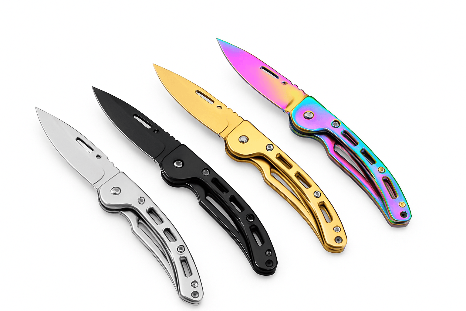 Stainless Steel Pocket Knife Keychain for Everyday Carry-golden