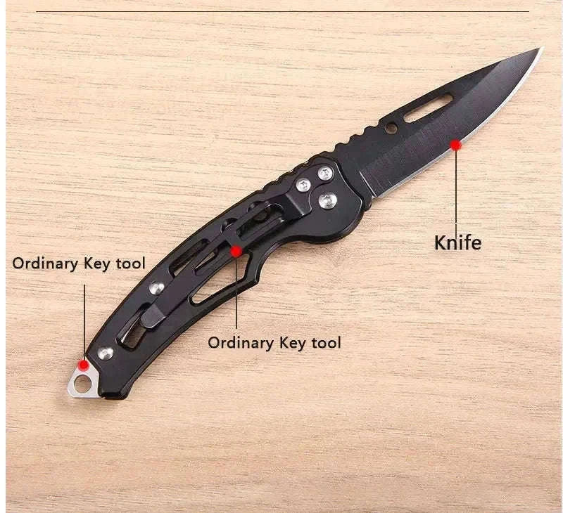 Stainless Steel Pocket Knife Keychain for Everyday Carry-golden