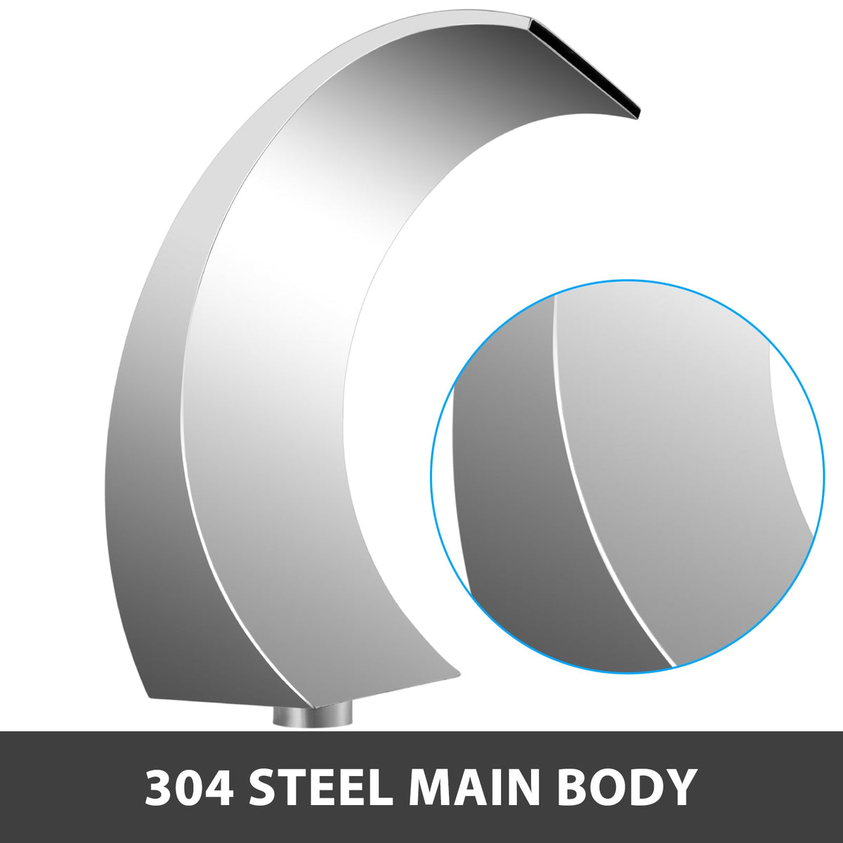 Stainless Steel Pool Fountain Waterfall for Ponds and Pools-20 x 40 cm / Poland