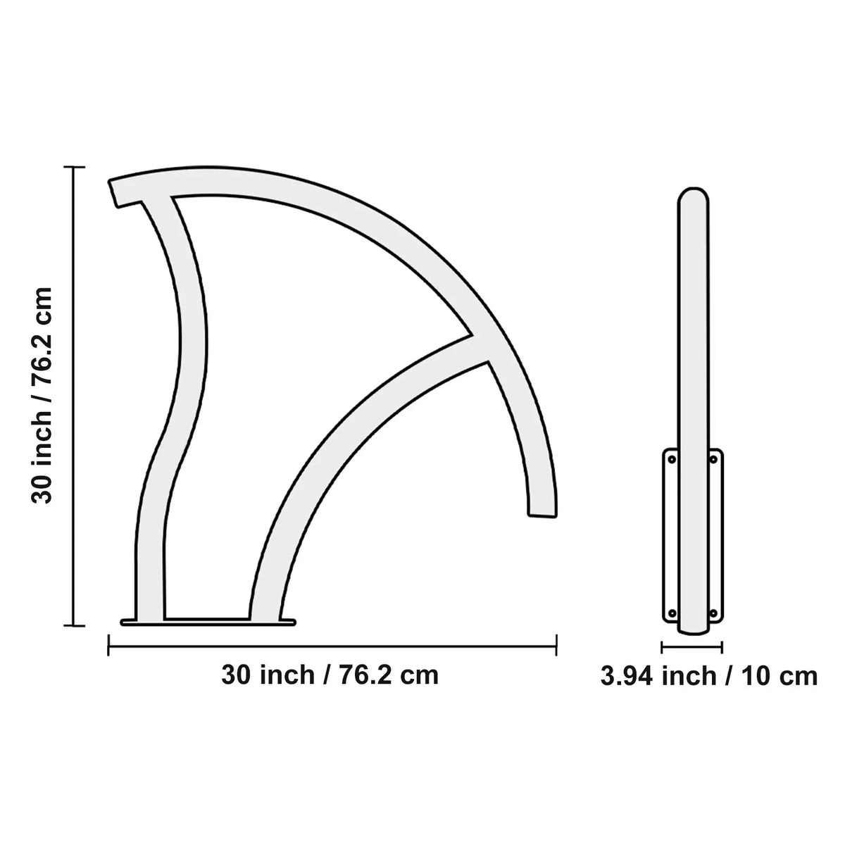 Stainless Steel Pool Handrail with Base Plate and Grip Cover-55x32 inch 1pcs / United States