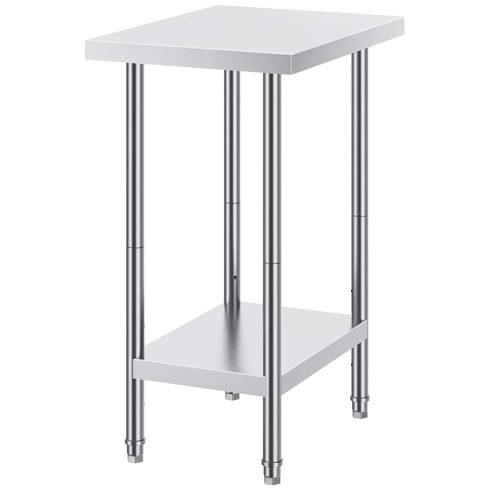 Stainless Steel Prep Table with Adjustable Shelf for Kitchen or Garage-24x18in / UNITED KINGDOM