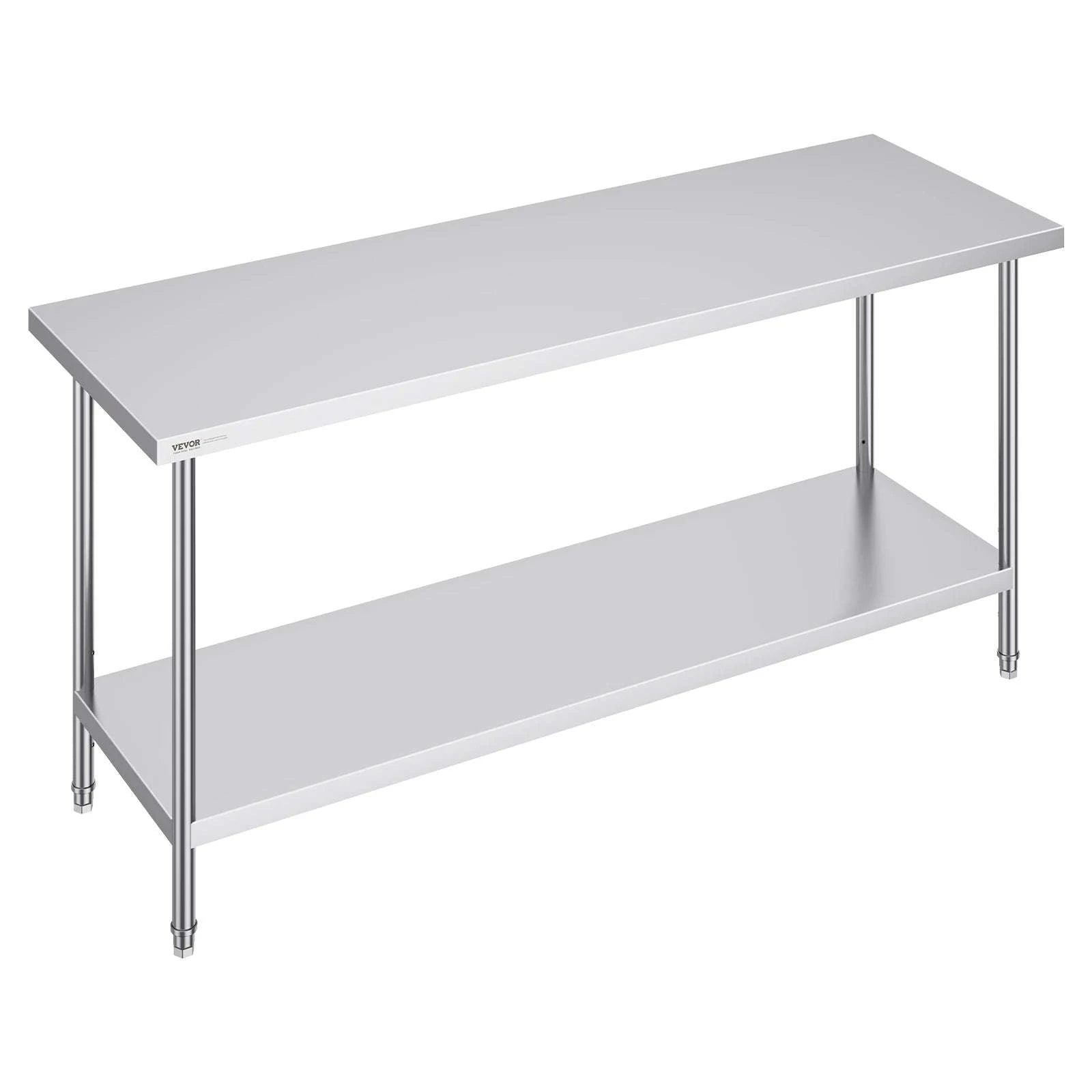 Stainless Steel Prep Table with Adjustable Shelf for Kitchen Use-24x60inch / UNITED KINGDOM