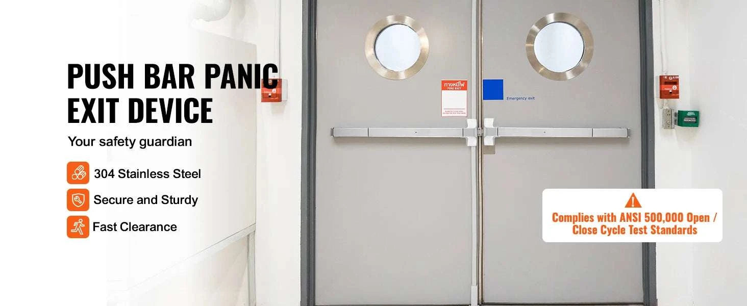 Stainless Steel Push Bar Panic Exit Device with Exterior Lever-27.5in 698mm / france
