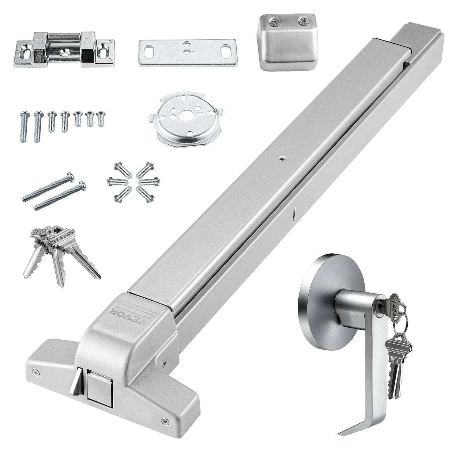 Stainless Steel Push Bar Panic Exit Device with Exterior Lever-31.9in 811mm / United States