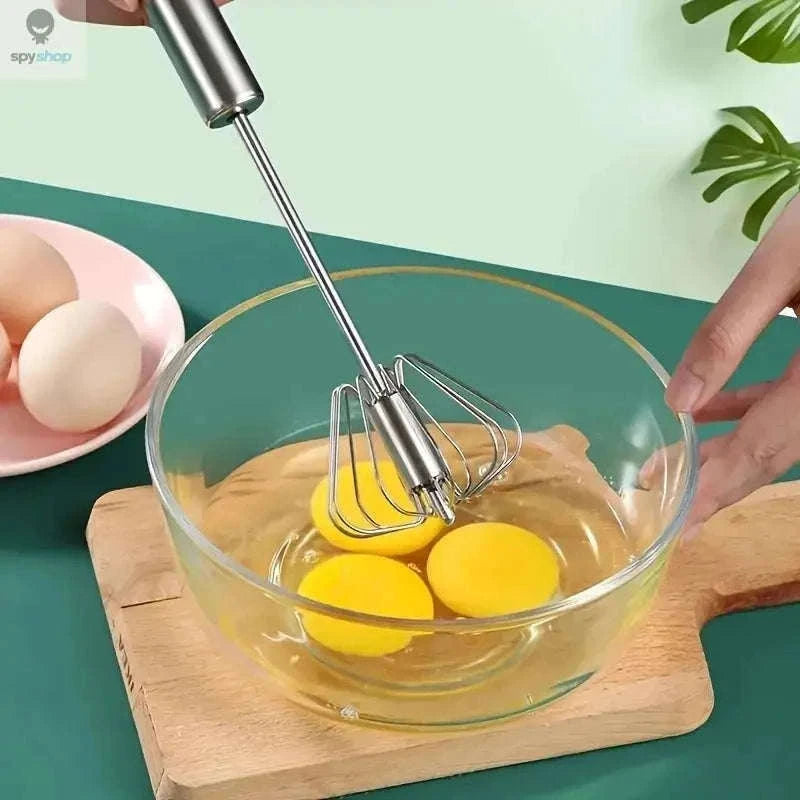 Stainless Steel Semi-Automatic Egg Beater for Easy Mixing-S size 2pcs