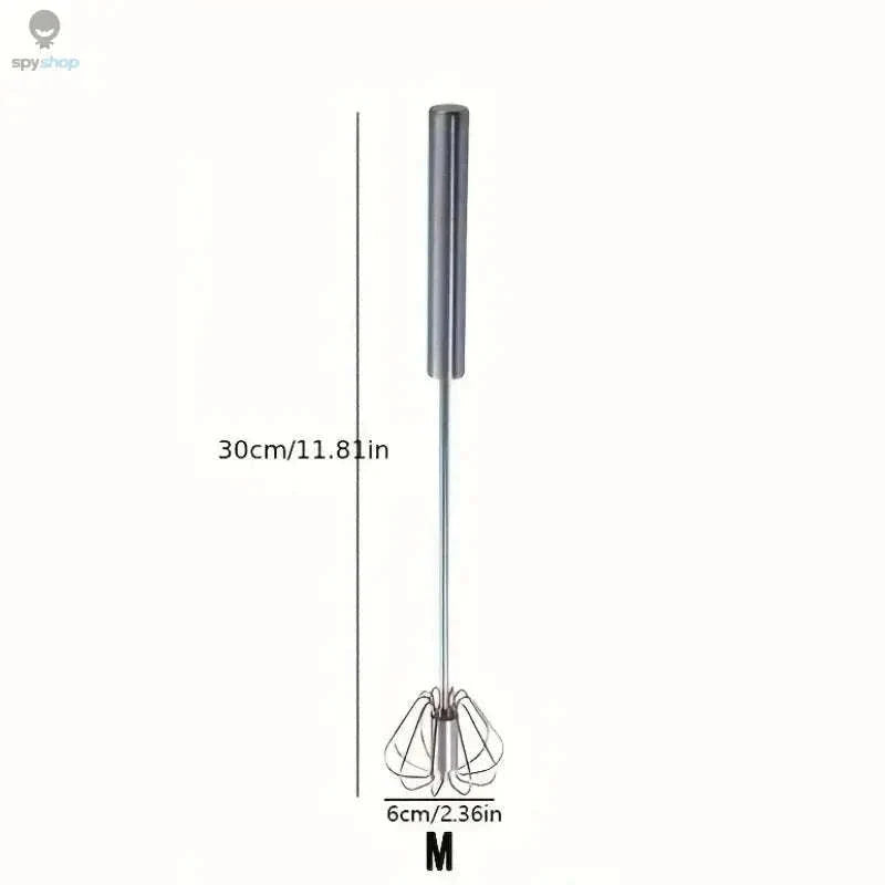 Stainless Steel Semi-Automatic Egg Beater for Easy Mixing-S size 2pcs