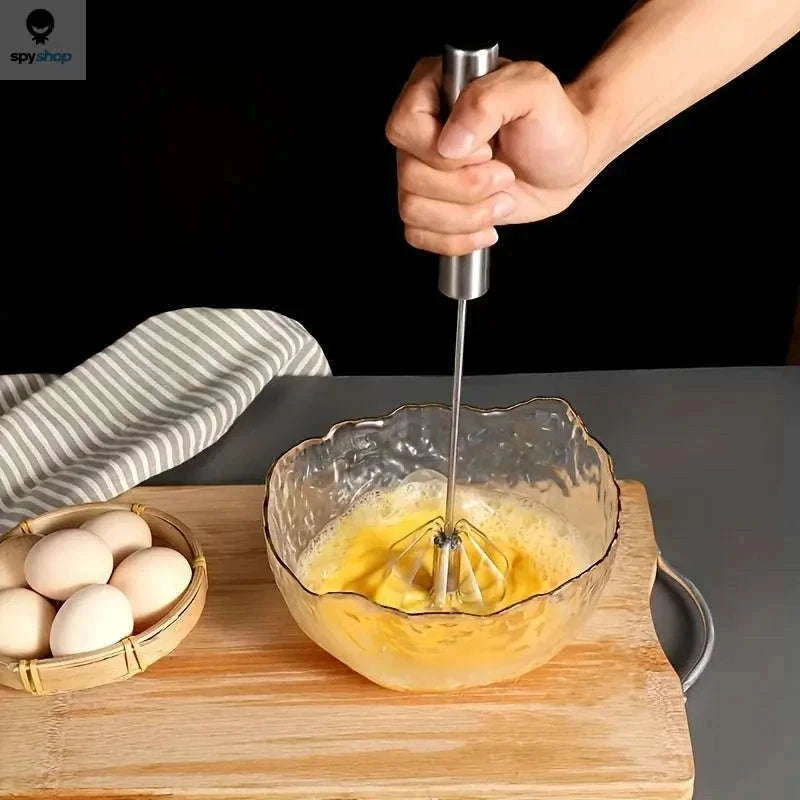 Stainless Steel Semi-Automatic Egg Beater for Easy Mixing-S size 2pcs
