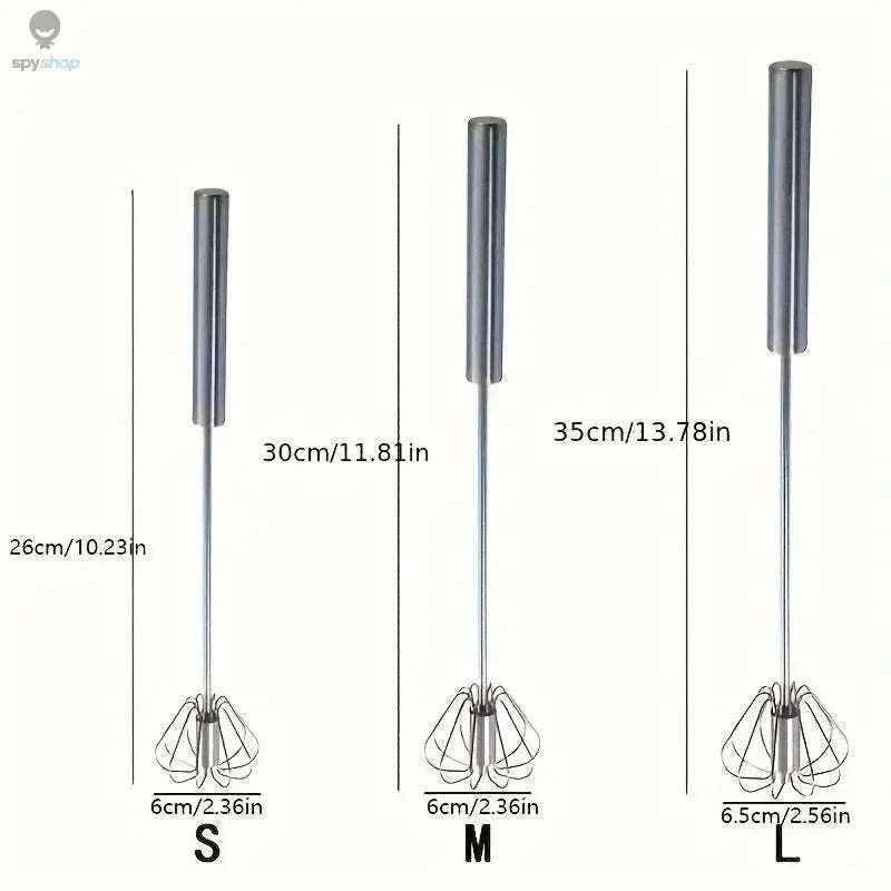 Stainless Steel Semi-Automatic Egg Beater for Easy Mixing-S size 2pcs