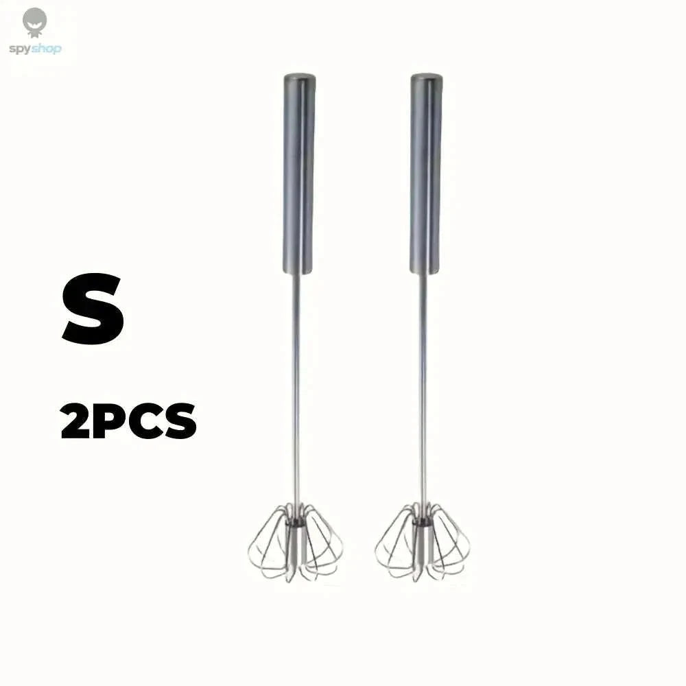 Stainless Steel Semi-Automatic Egg Beater for Easy Mixing-S size 2pcs