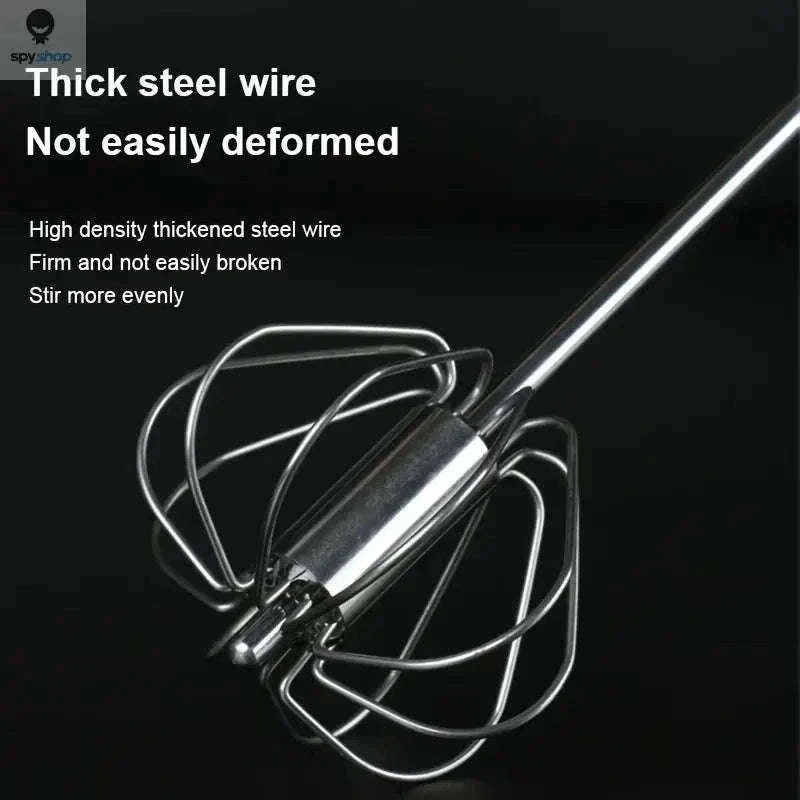 Stainless Steel Semi-Automatic Egg Beater for Easy Mixing-S size 2pcs