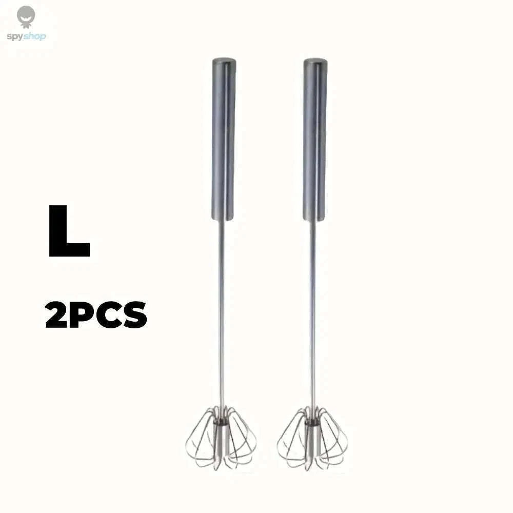 Stainless Steel Semi-Automatic Egg Beater for Easy Mixing-S size 2pcs
