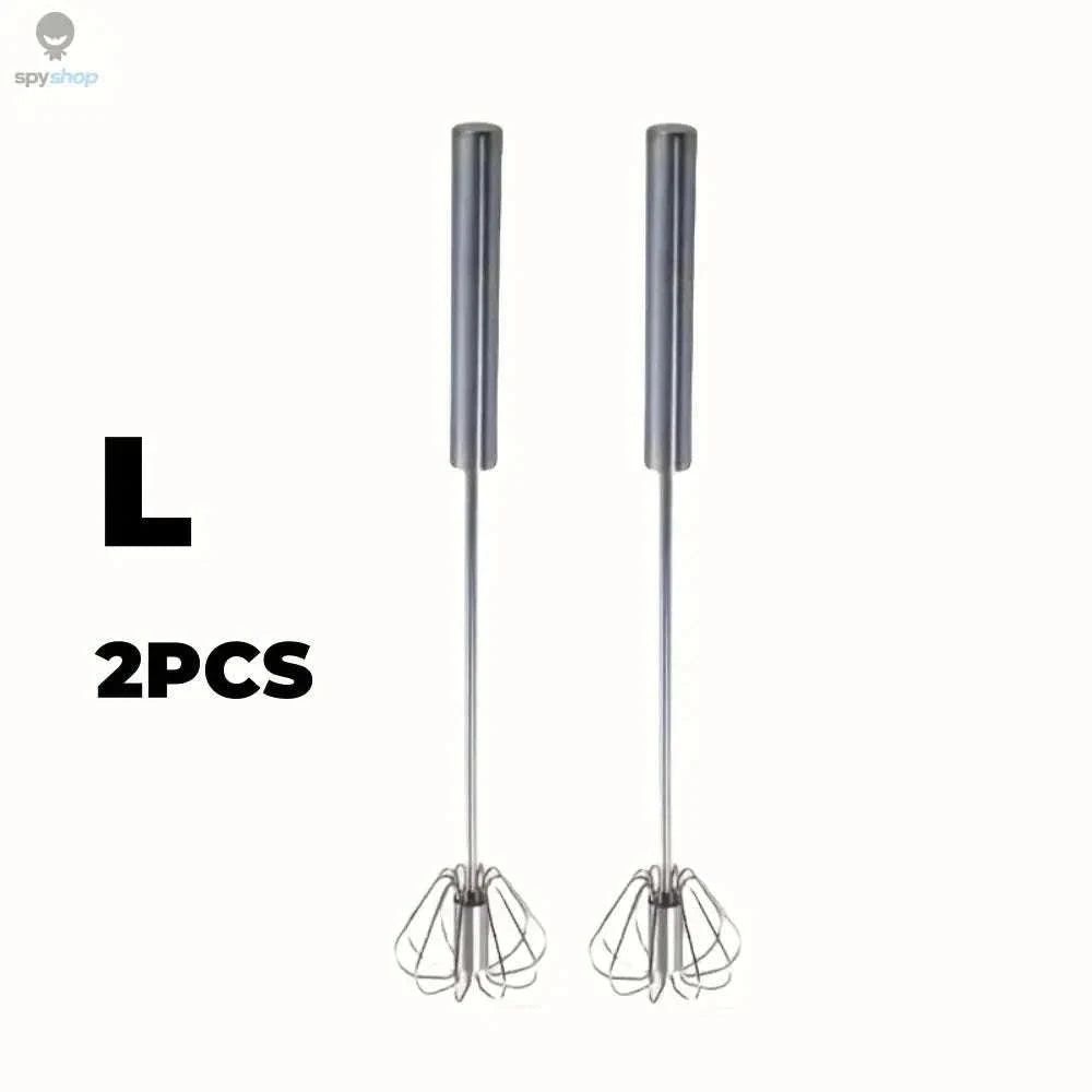 Stainless Steel Semi-Automatic Egg Beater for Easy Mixing-S size 2pcs