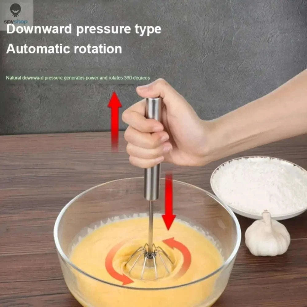 Stainless Steel Semi-Automatic Egg Beater for Easy Mixing-S size 2pcs