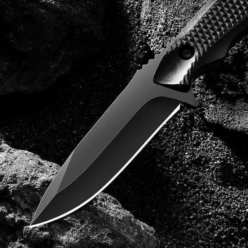 Stainless Steel Sheath Pocket Knife for Outdoor Tasks-BLACK