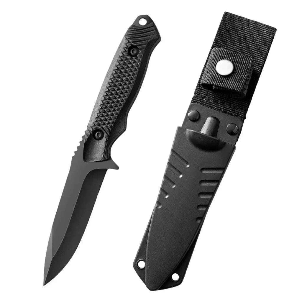 Stainless Steel Sheath Pocket Knife for Outdoor Tasks-BLACK