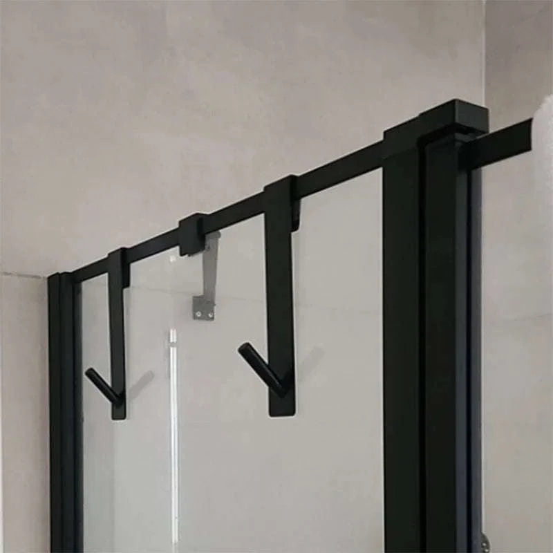 Stainless Steel Shower Door Towel Rack-black