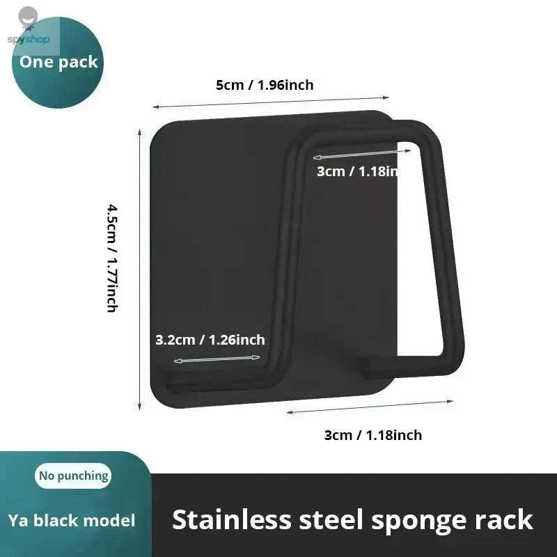 Stainless Steel Sink Sponge Rack-1pc Brushed silver