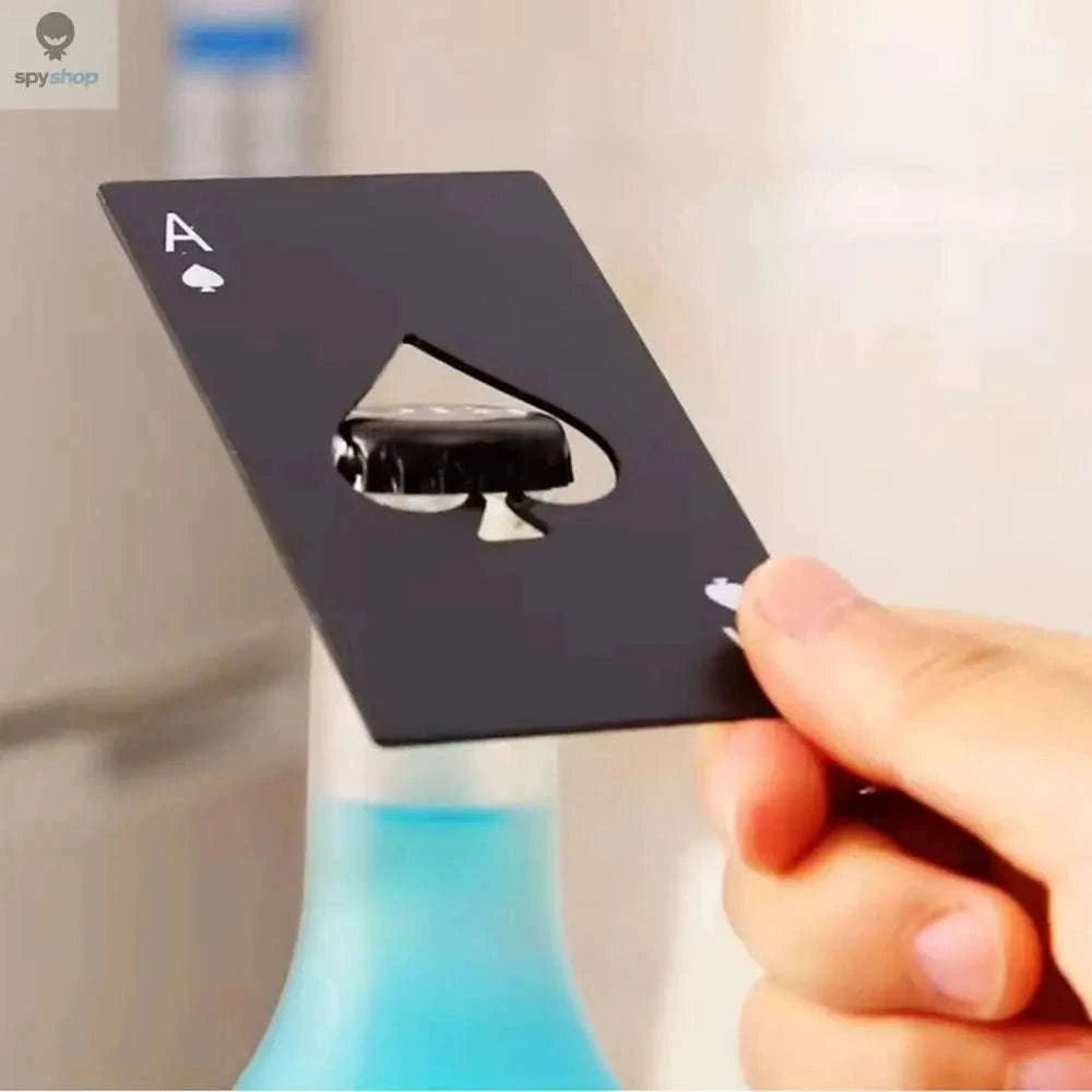Stainless Steel Spade Bottle Opener, Slim Wallet-Sized Tool-silvery