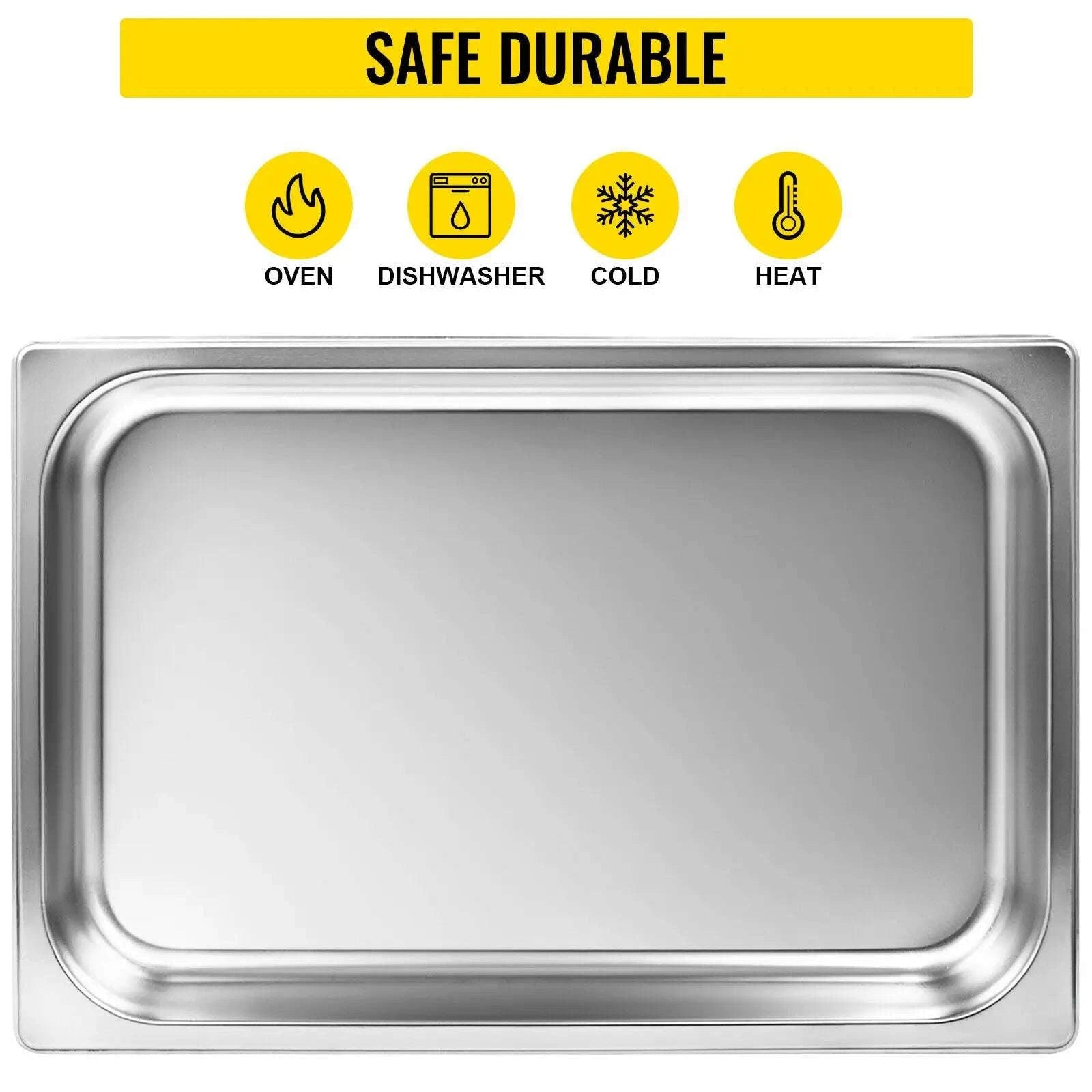 Stainless Steel Steam Table Pans Set with Lids for Catering & Food Service-6PCS 13L / Mexico