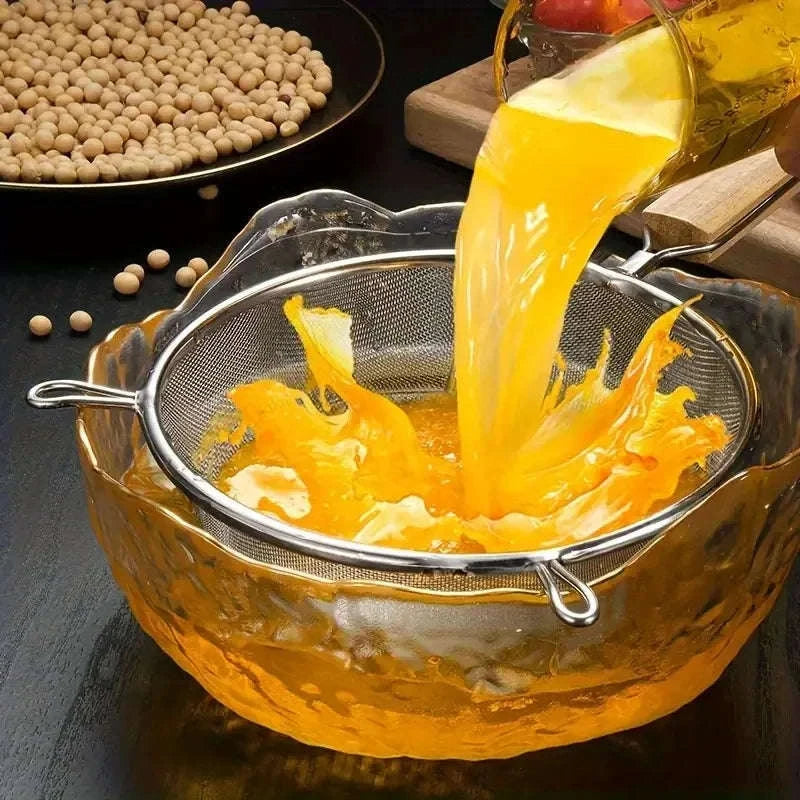 Stainless Steel Strainer Spoon with Dual Wood Handles 30x17cm-United States